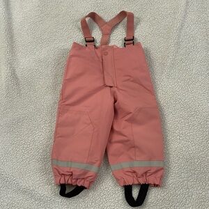 H&M Waterproof Pants Snow Water Repellent Trousers Suspenders Girls 2T Pink New